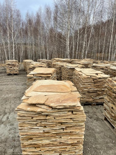 Плитняк златолит жёлтый для фасада 1,5-3 см купить в Воскресенске